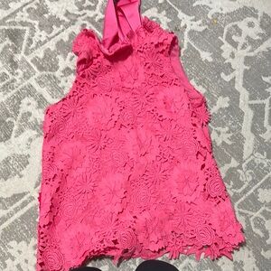 Pink Lace Sleeveless Top
